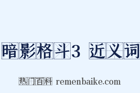 暗影格斗3近义词是什么意思的图片